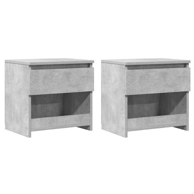 sengeborde 2 stk. 40x30x39 cm konstrueret træ betongrå