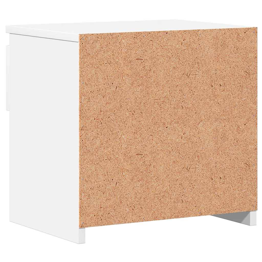 sengebord 40x30x39 cm konstrueret træ hvid højglans