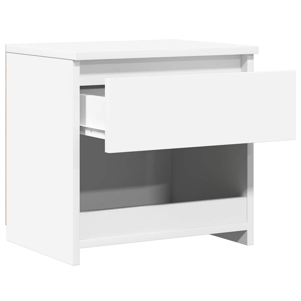 sengeborde 2 stk. 40x30x39 cm konstrueret træ hvid højglans