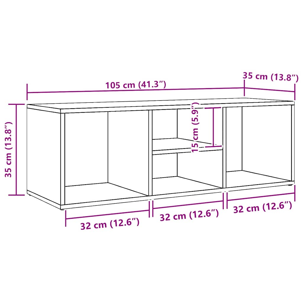 skoreol 105x35x35 cm konstrueret træ hvid