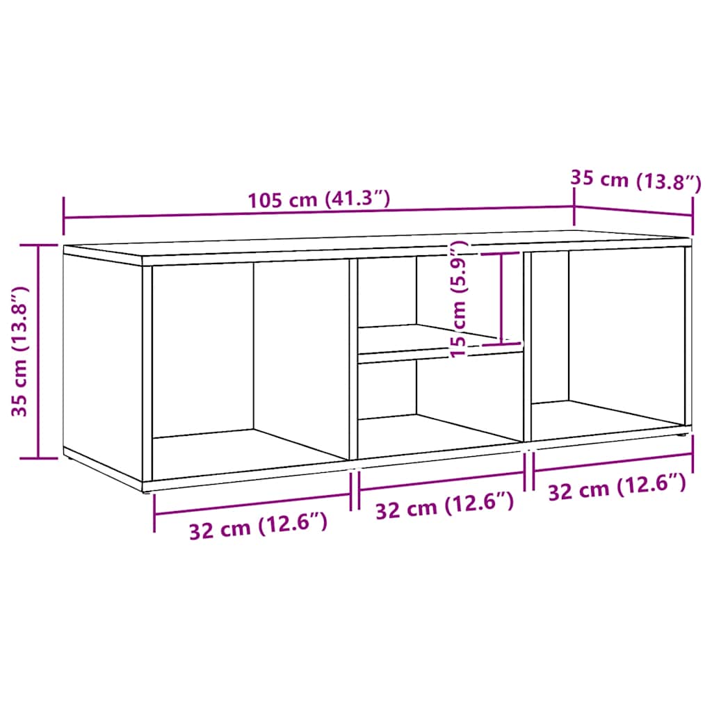 skoreol 105x35x35 cm konstrueret træ sort