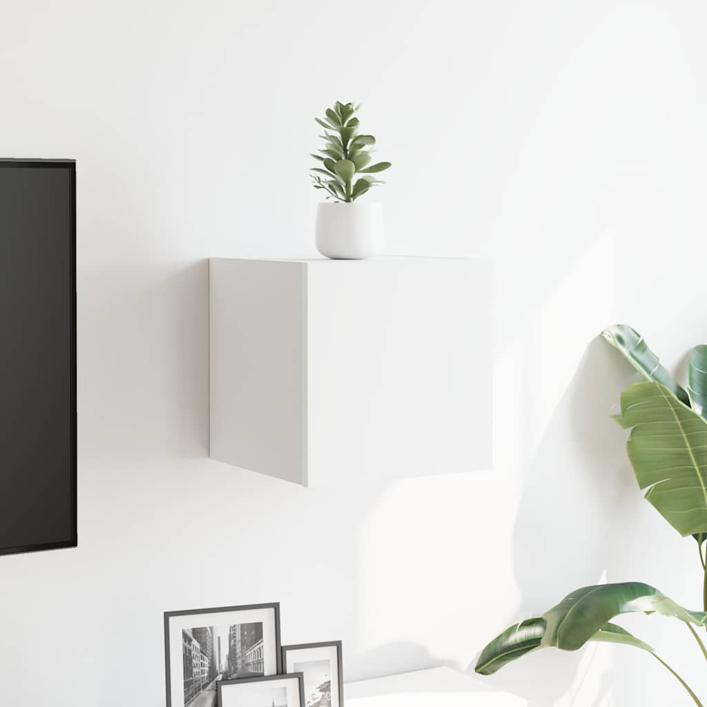 væghængt tv-skab 30,5x30x30 cm hvid