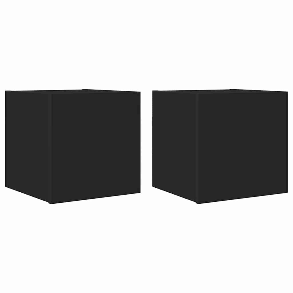 væghængte tv-skabe 2 stk. 30,5x30x30 cm sort