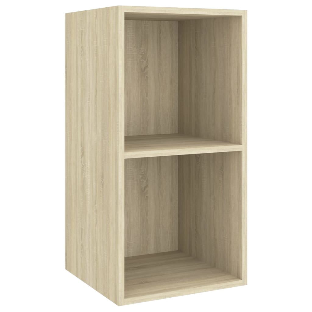 væghængt tv-bord 37x37x72 cm konstrueret træ sonoma-eg
