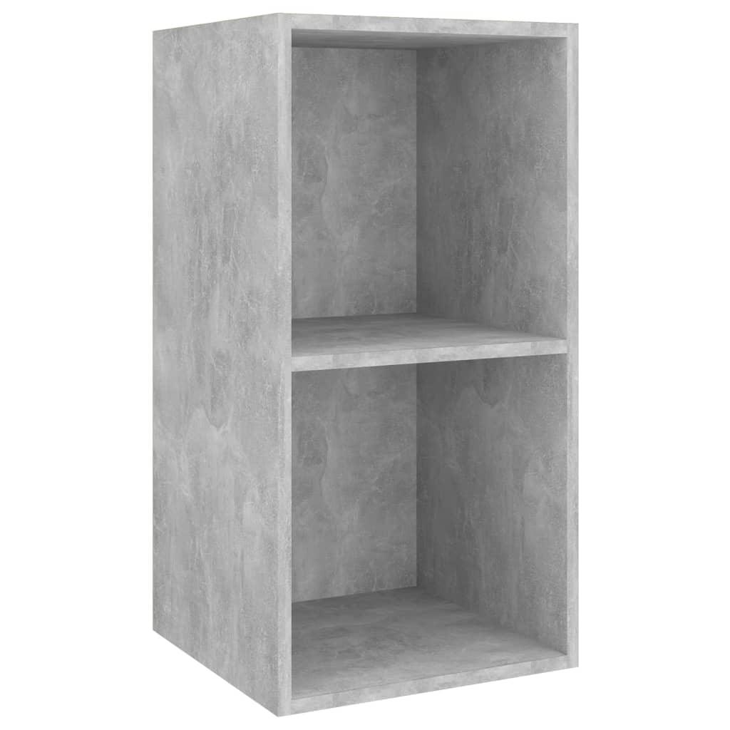 væghængt tv-bord 37x37x72 cm konstrueret træ betongrå
