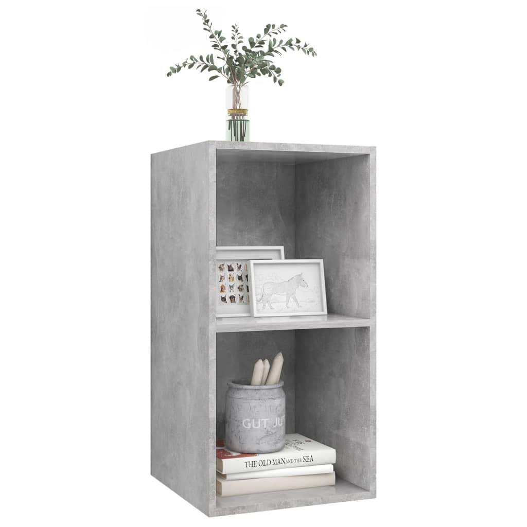 væghængt tv-bord 37x37x72 cm konstrueret træ betongrå