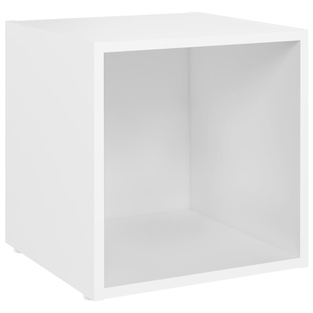 tv-bord 37x35x37 cm konstrueret træ hvid