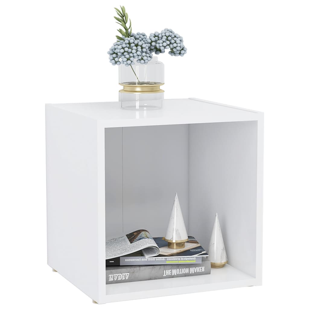 tv-bord 37x35x37 cm konstrueret træ hvid