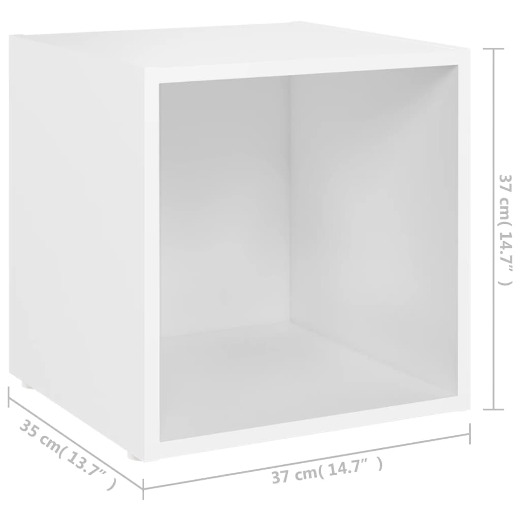 tv-bord 37x35x37 cm konstrueret træ hvid