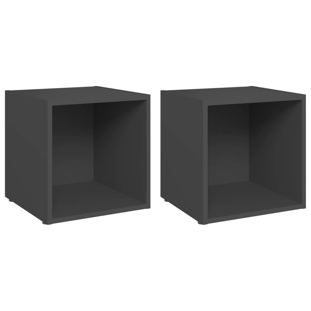 tv-borde 2 stk. 37x35x37 cm konstrueret træ grå