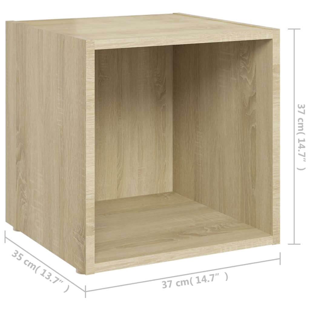 tv-bord 37x35x37 cm konstrueret træ sonoma-eg