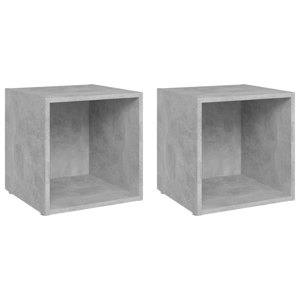 tv-borde 2 stk. 37x35x37 cm konstrueret træ betongrå