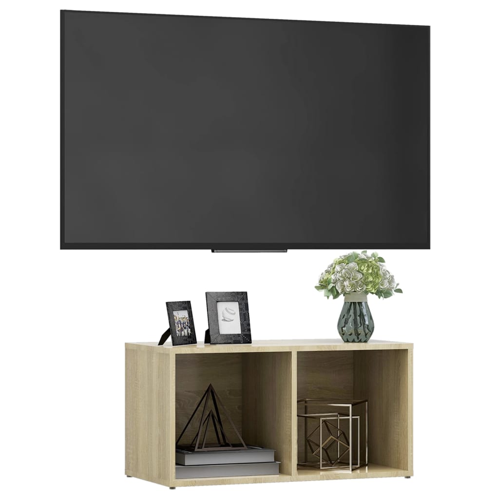 tv-skab 72x35x36,5 cm konstrueret træ sonoma-eg