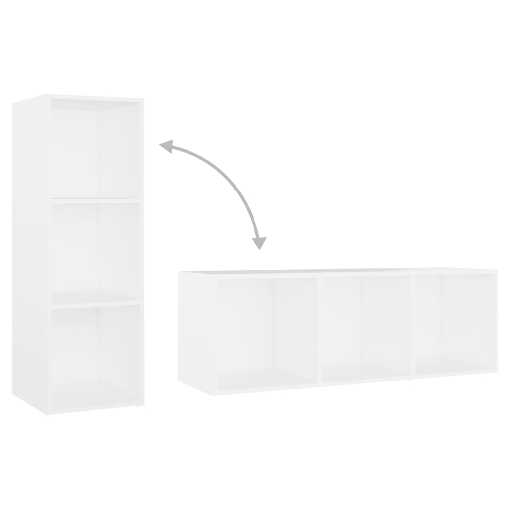 tv-skab 107x35x37 cm konstrueret træ hvid