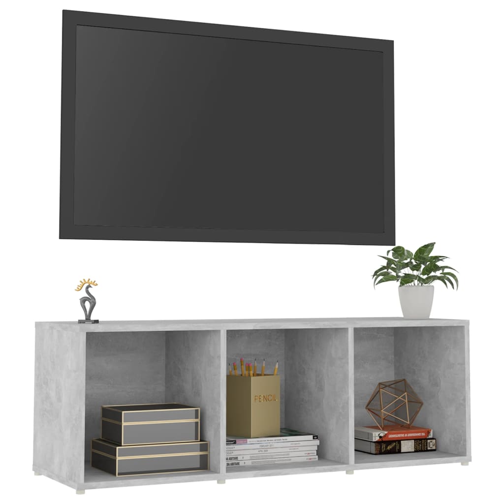 tv-skab 107x35x37 cm konstrueret træ betongrå