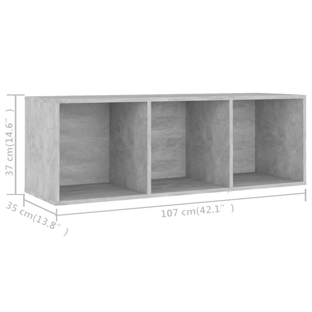 tv-skab 107x35x37 cm konstrueret træ betongrå