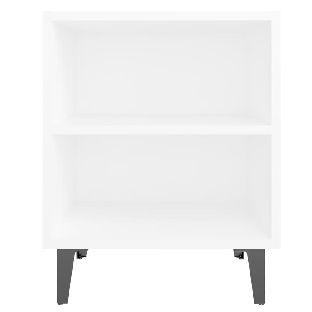 sengebord med metalben 40x30x50 cm hvid