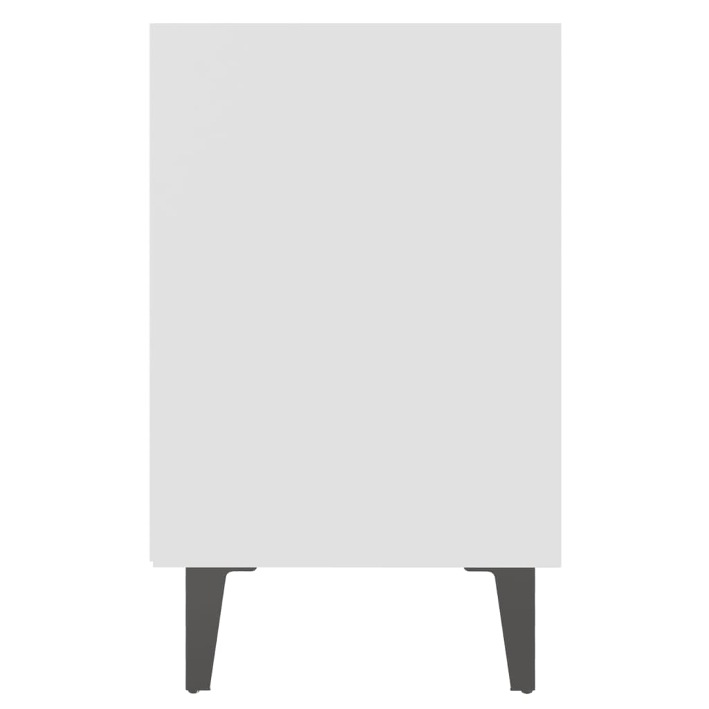 sengebord med metalben 40x30x50 cm hvid