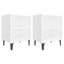 sengeborde 2 stk. med metalben 40x30x50 cm hvid
