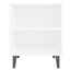 sengeborde 2 stk. med metalben 40x30x50 cm hvid