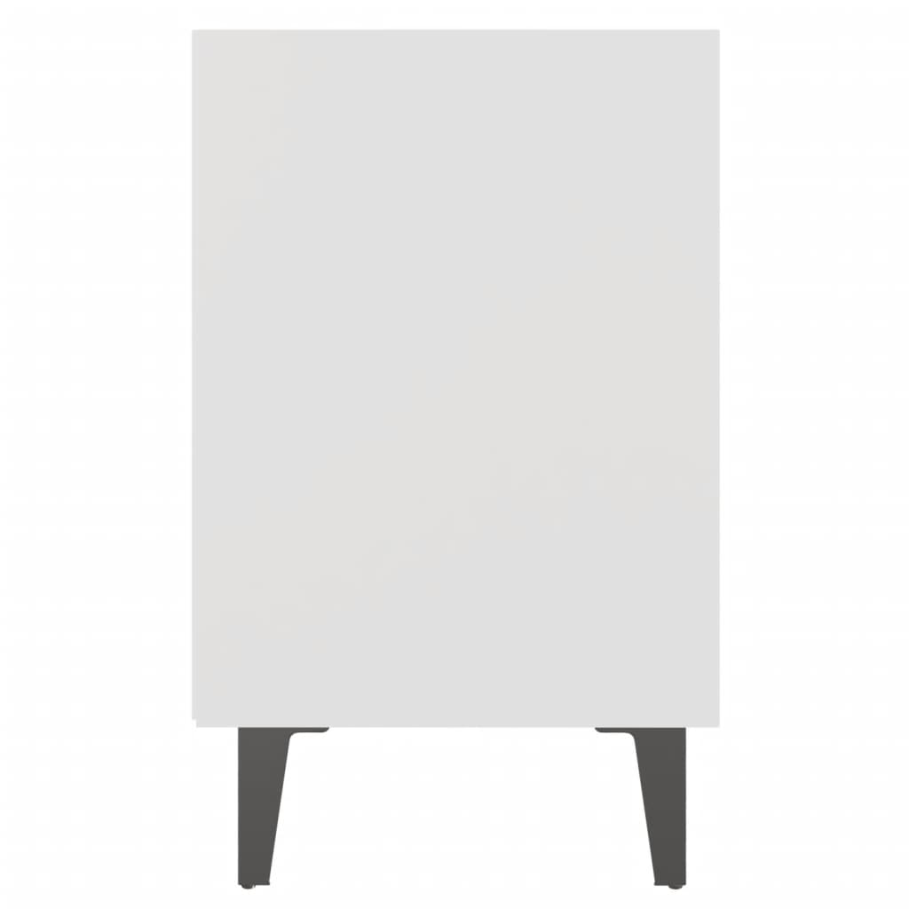 sengeborde 2 stk. med metalben 40x30x50 cm hvid