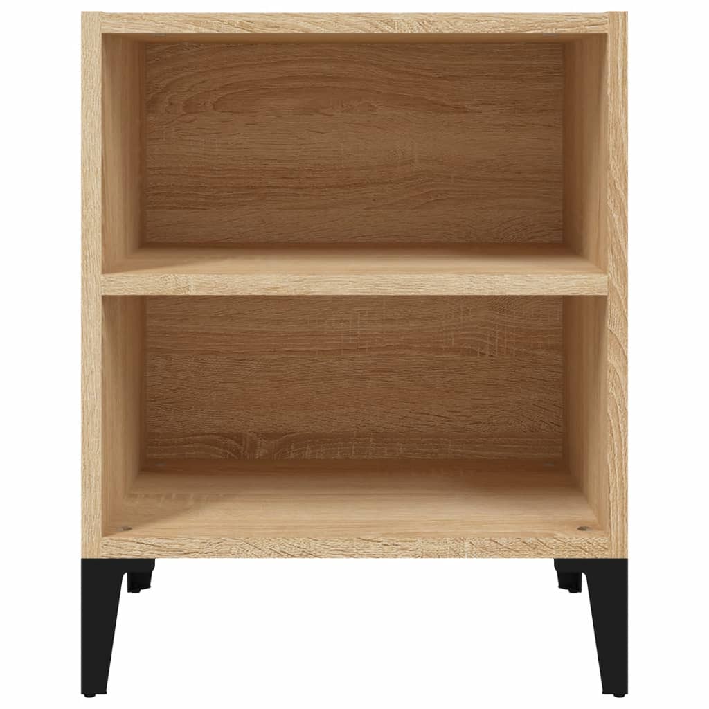 sengebord med metalben 40x30x50 cm sonoma-eg