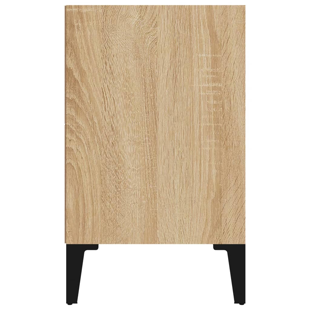 sengebord med metalben 40x30x50 cm sonoma-eg