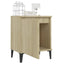 sengebord med metalben 40x30x50 cm sonoma-eg