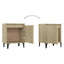 sengebord med metalben 40x30x50 cm sonoma-eg