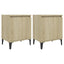 sengeborde med metalben 40x30x50 cm sonoma-eg