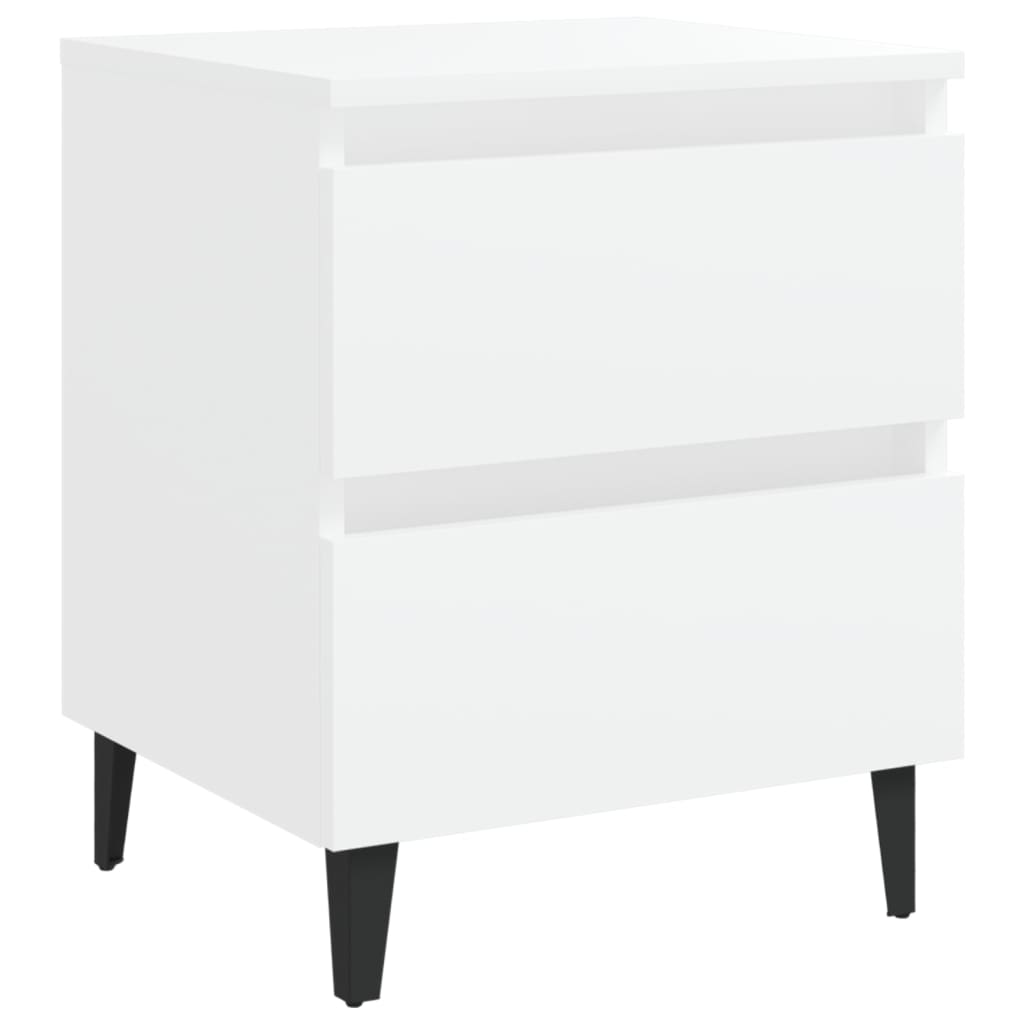 sengebord 40x35x50 cm konstrueret træ hvid