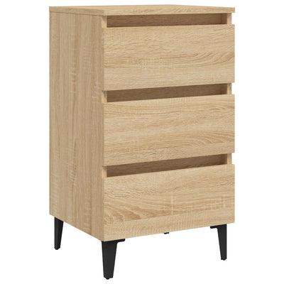 sengeskab m. metalben 40x35x69 cm sonoma-eg