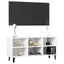 tv-skab med metalben 103,5x30x50 cm hvid