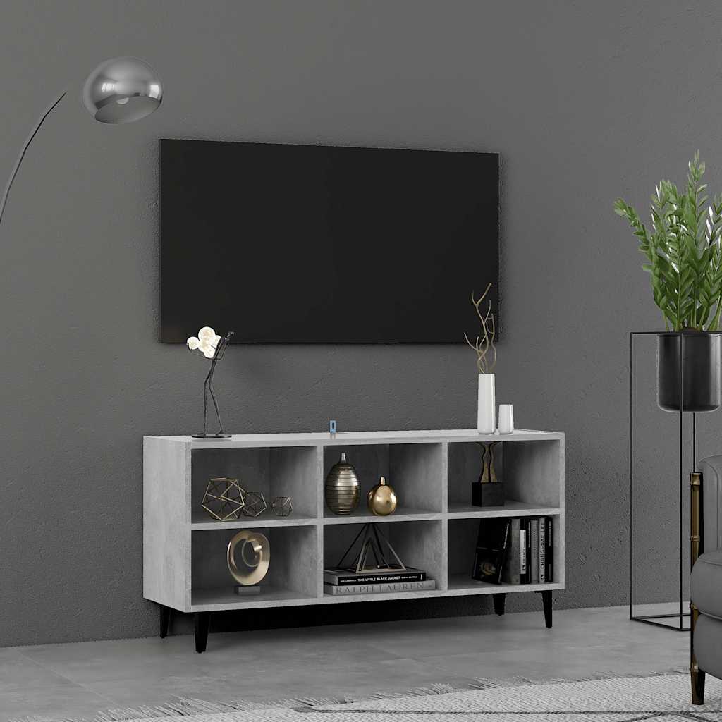 tv-skab med metalben 103,5x30x50 cm betongrå