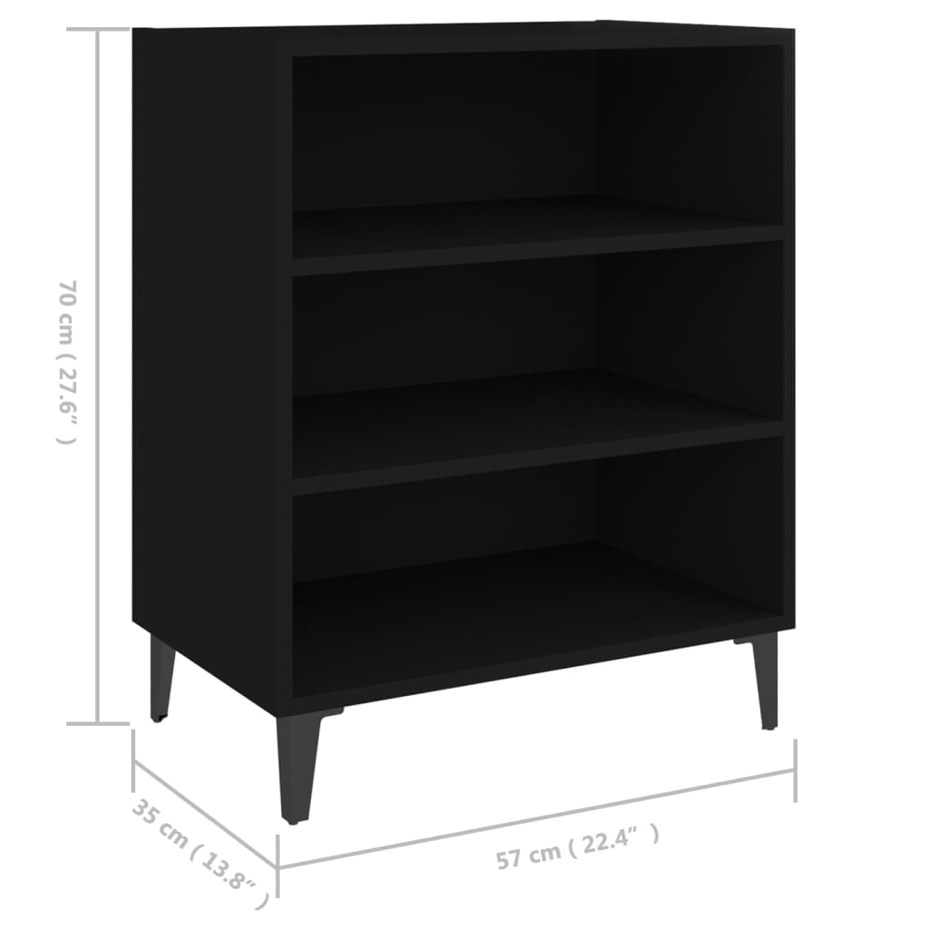 skænk 57x35x70 cm konstrueret træ sort