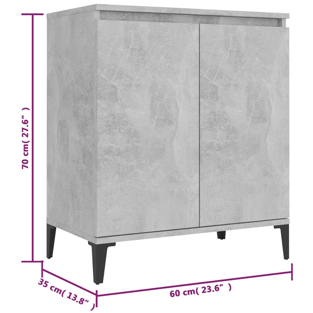 skænk 60x35x70 cm konstrueret træ betongrå