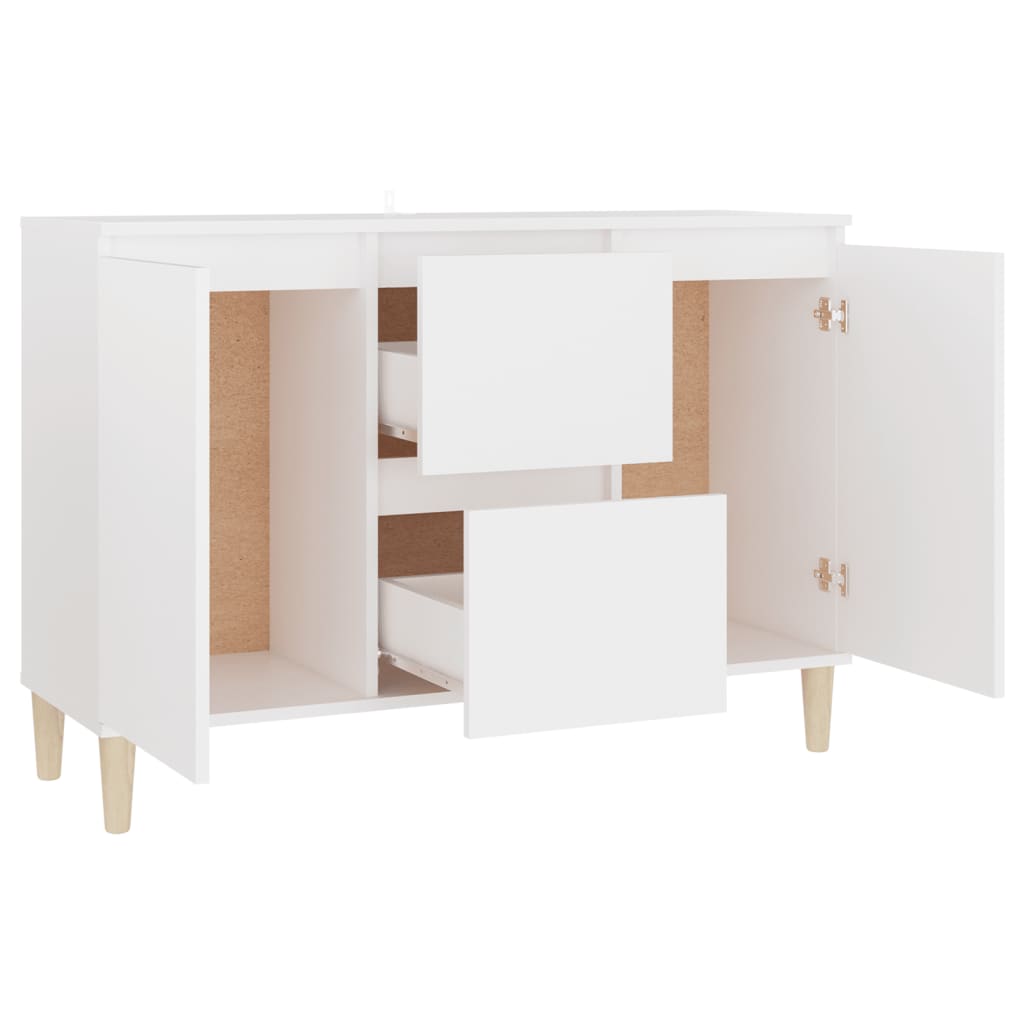 skænk 101x35x70 cm konstrueret træ hvid