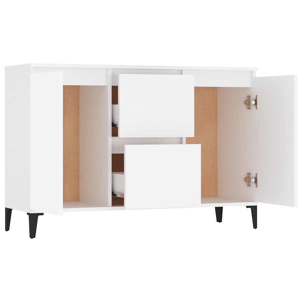 skænk 102x35x70 cm konstrueret træ hvid