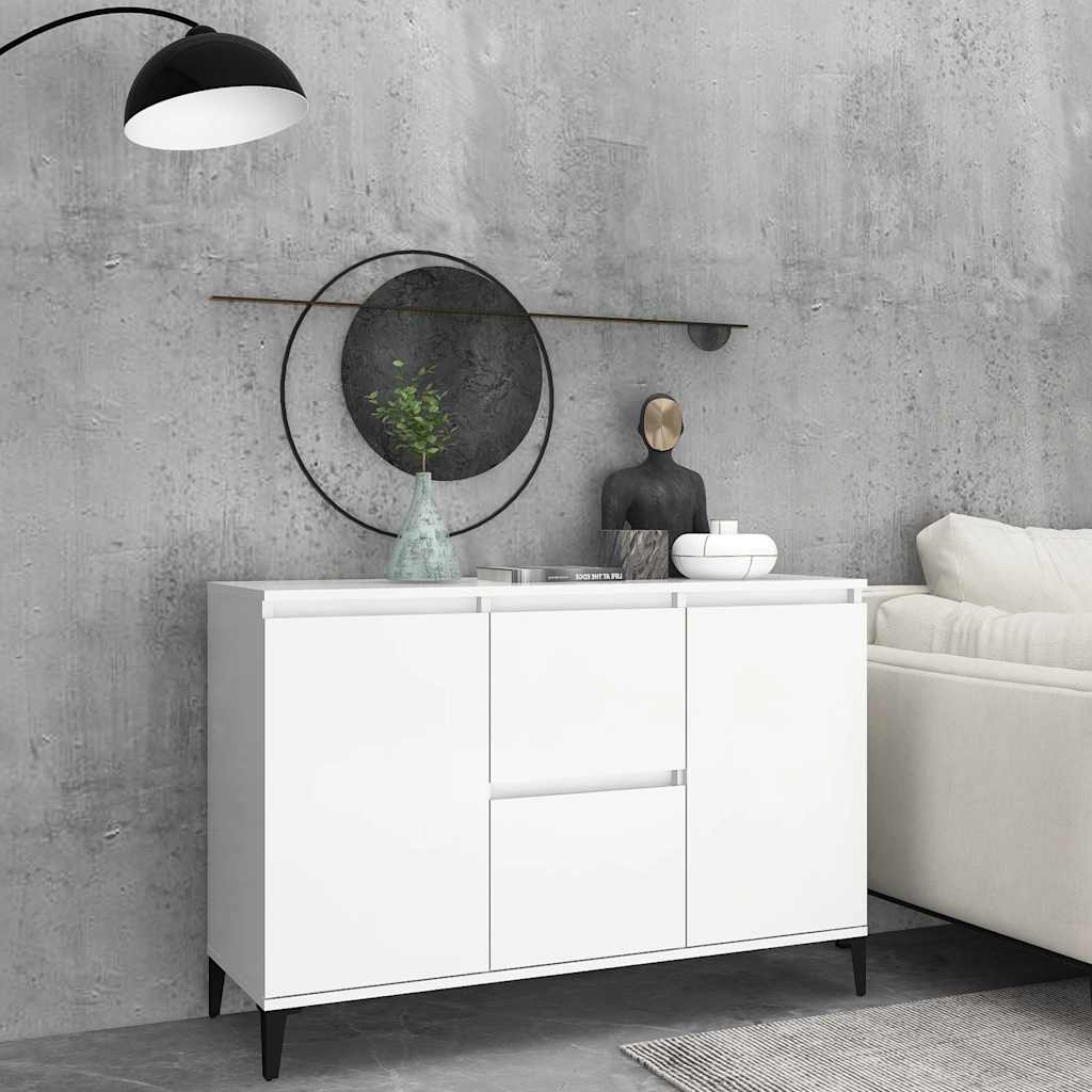 skænk 102x35x70 cm konstrueret træ hvid
