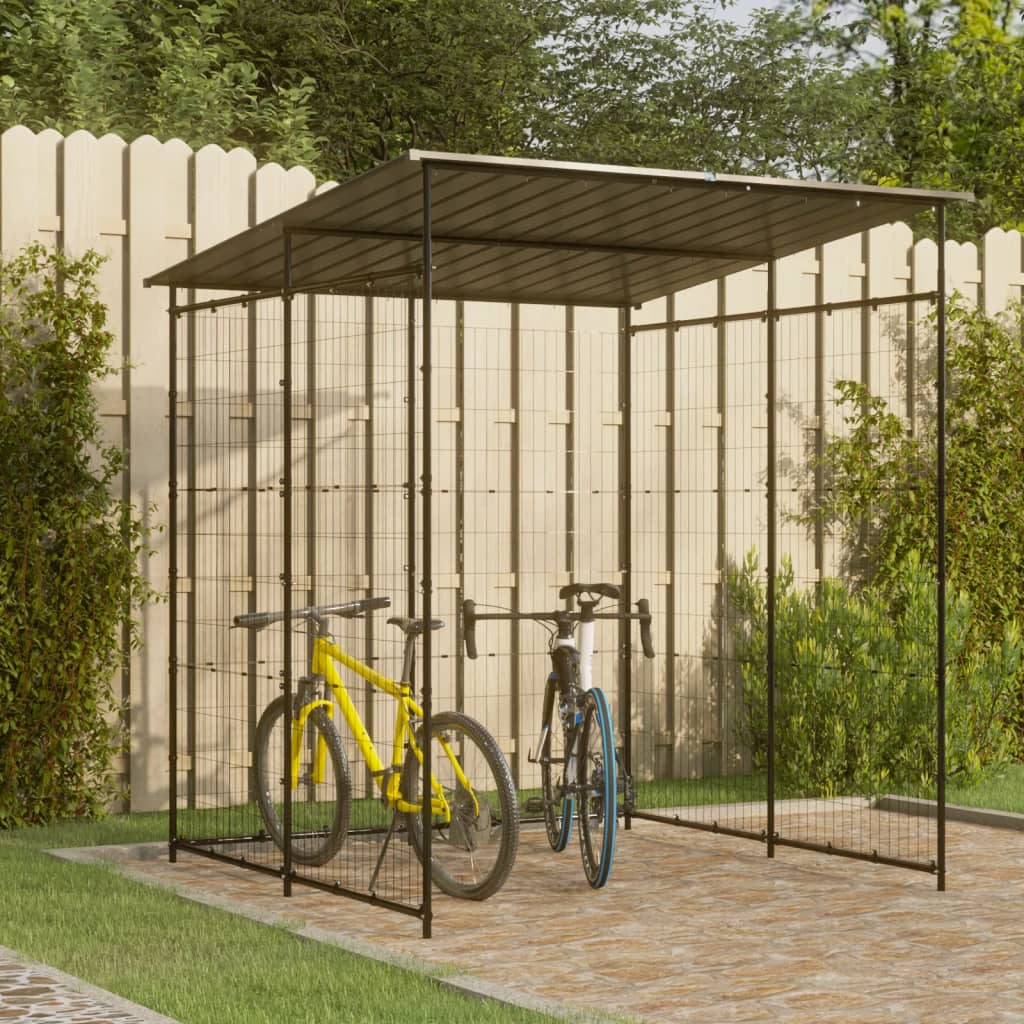 cykelskur 190x190x222 cm stål sort billede