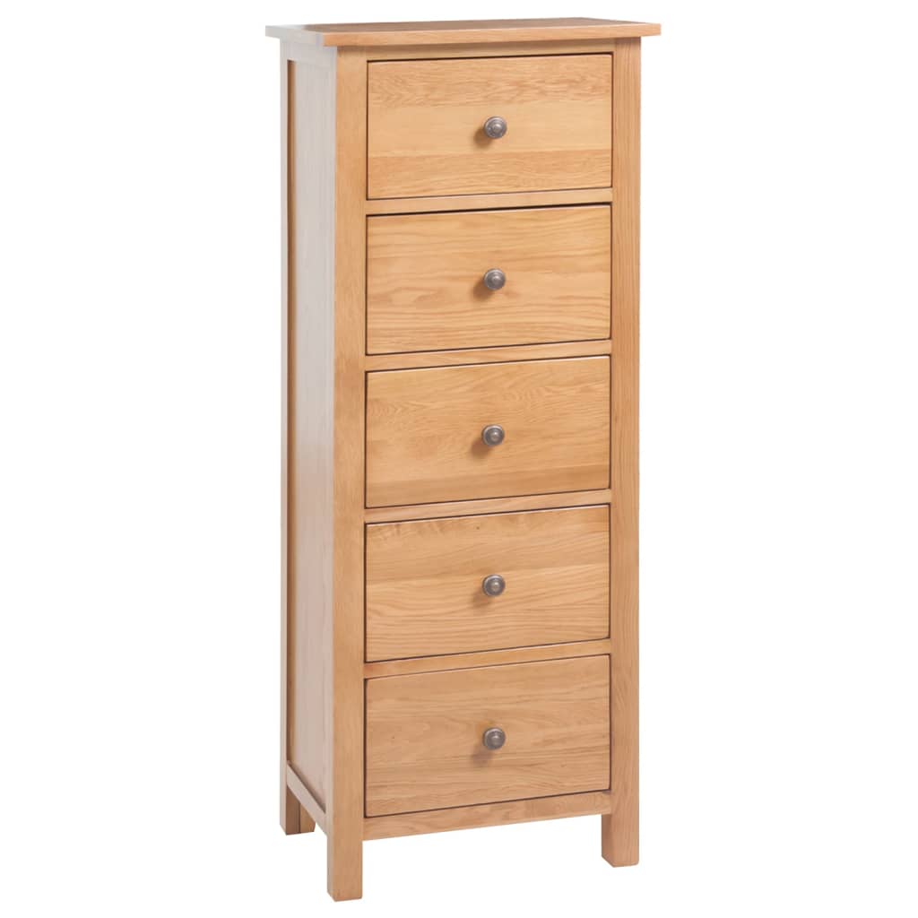 kommode 45x32x110 cm massivt egetræ billede