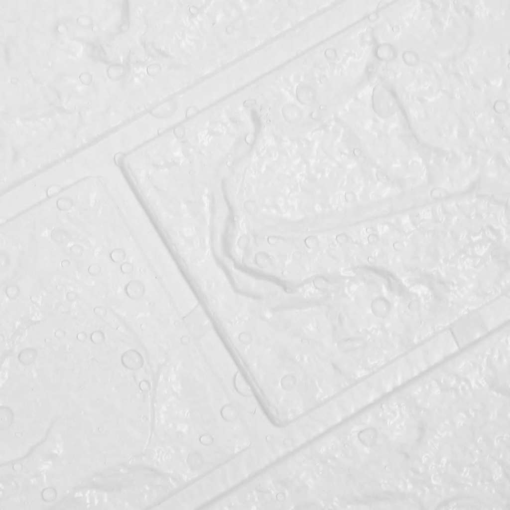 3D vægklistermærker 10 stk. selvklæbende murstensdesign hvid
