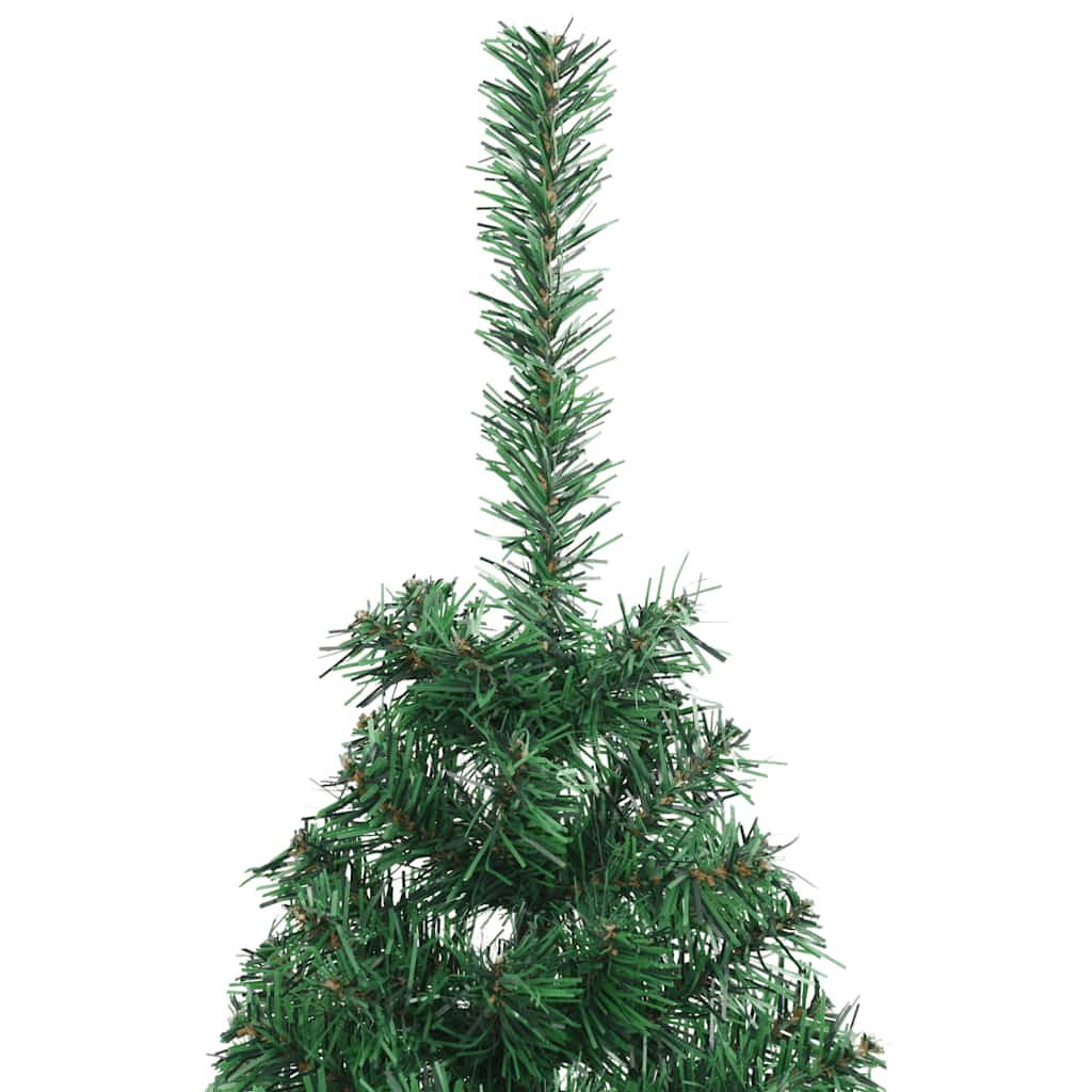 kunstigt halvt juletræ med juletræsfod 120 cm PVC grøn