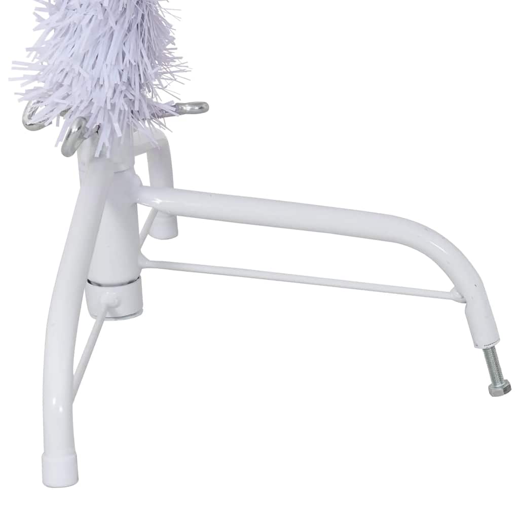 kunstigt halvt juletræ med juletræsfod 150 cm PVC hvid