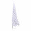 kunstigt halvt juletræ med juletræsfod 210 cm PVC hvid