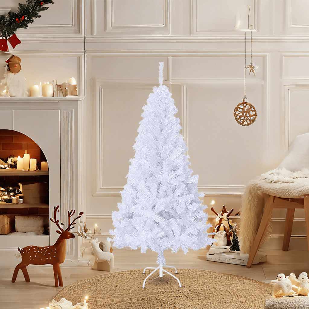 kunstigt juletræ med tykke grene 120 cm PVC hvid