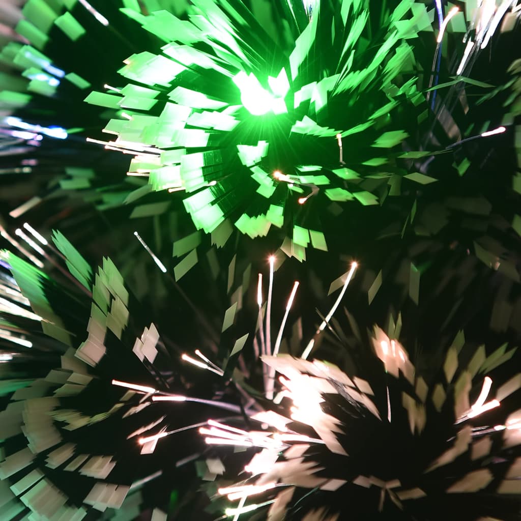 juletræ med LED-lys 64 cm fiberoptisk grøn og hvid