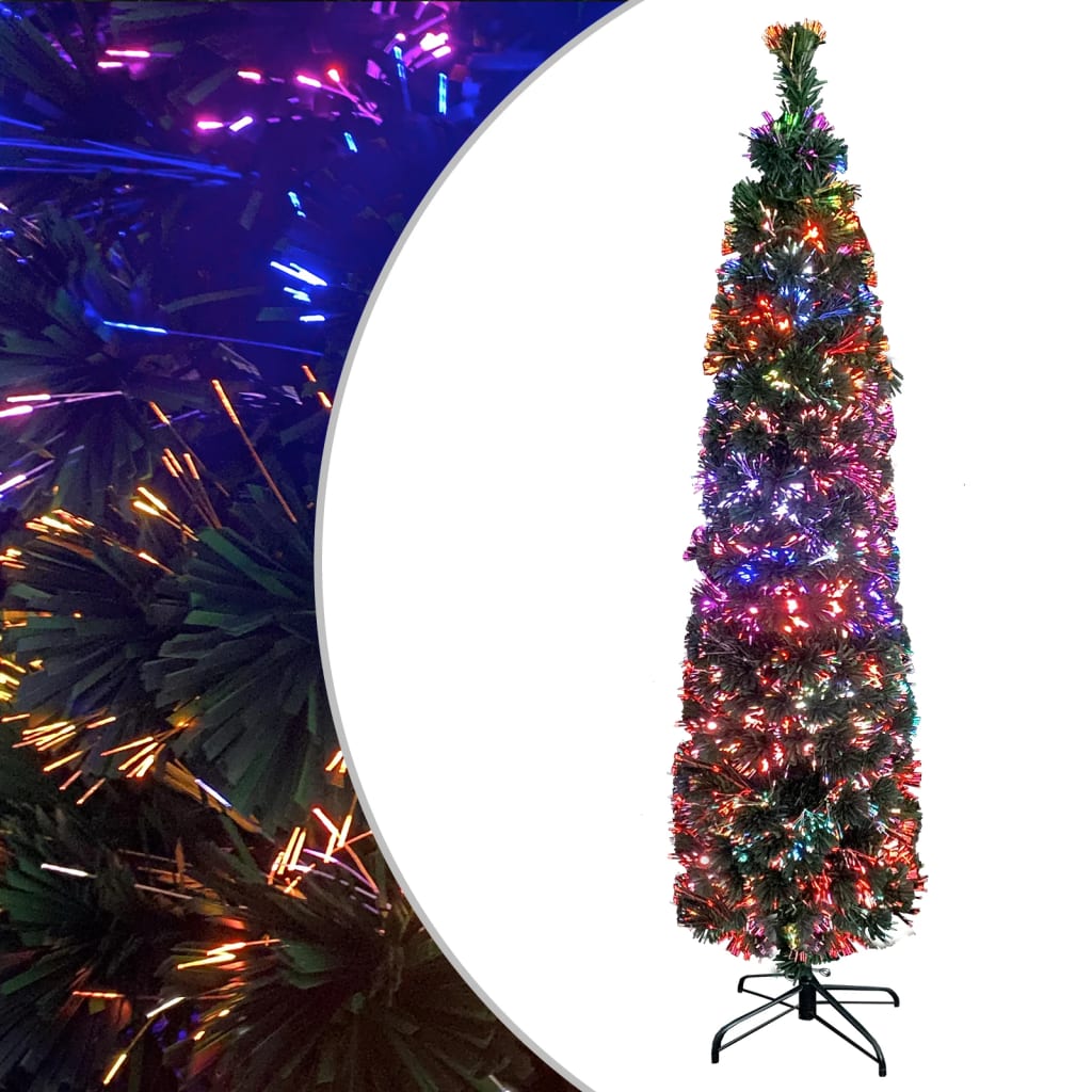 kunstigt smalt juletræ med juletræsfod 120 cm fiberoptisk