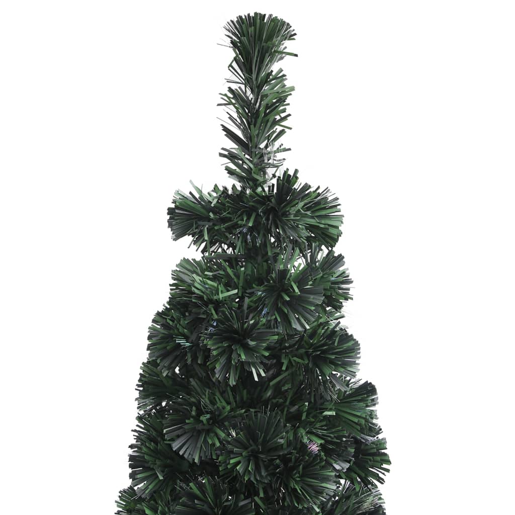 kunstigt smalt juletræ med juletræsfod 180 cm fiberoptisk