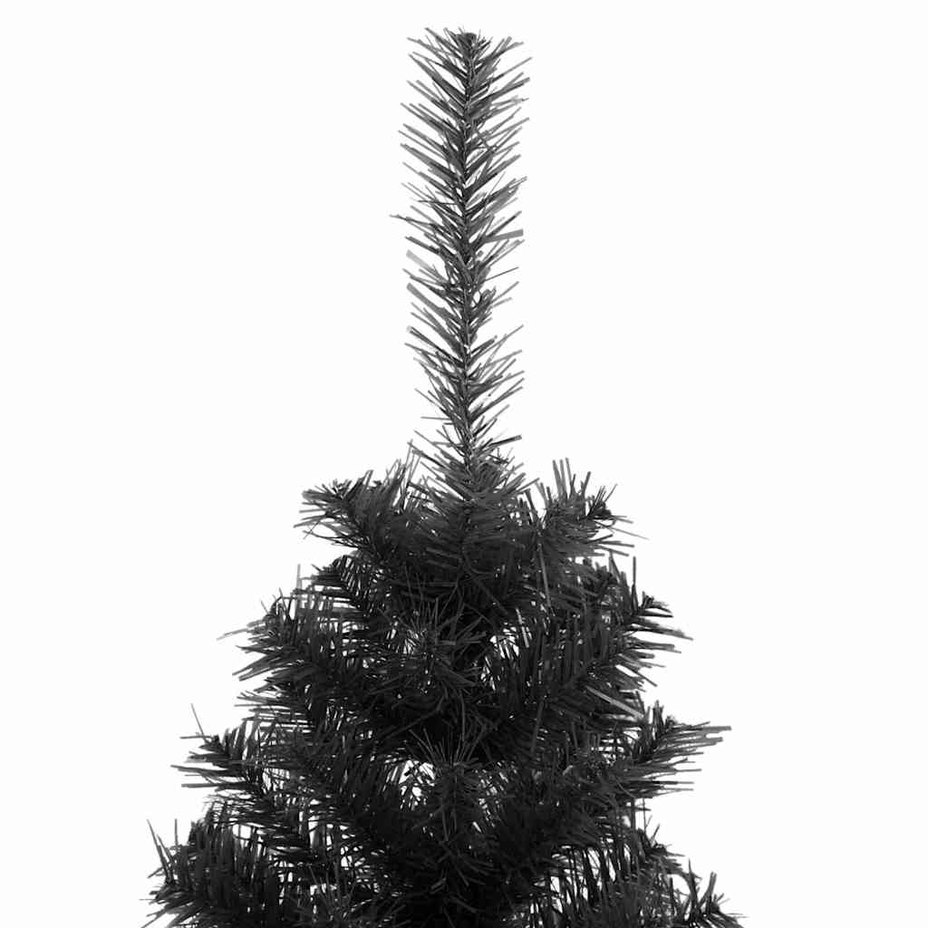 kunstigt juletræ med fod 120 cm PVC sort